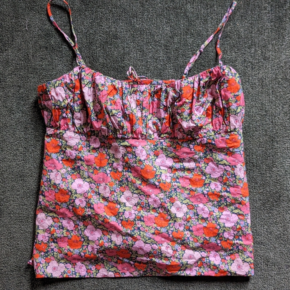 J. Crew Liberty Floral Baby Doll Tank Top Womens Size 8 Cottage Prairie